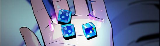 Blue dice given for the completion of a quest
